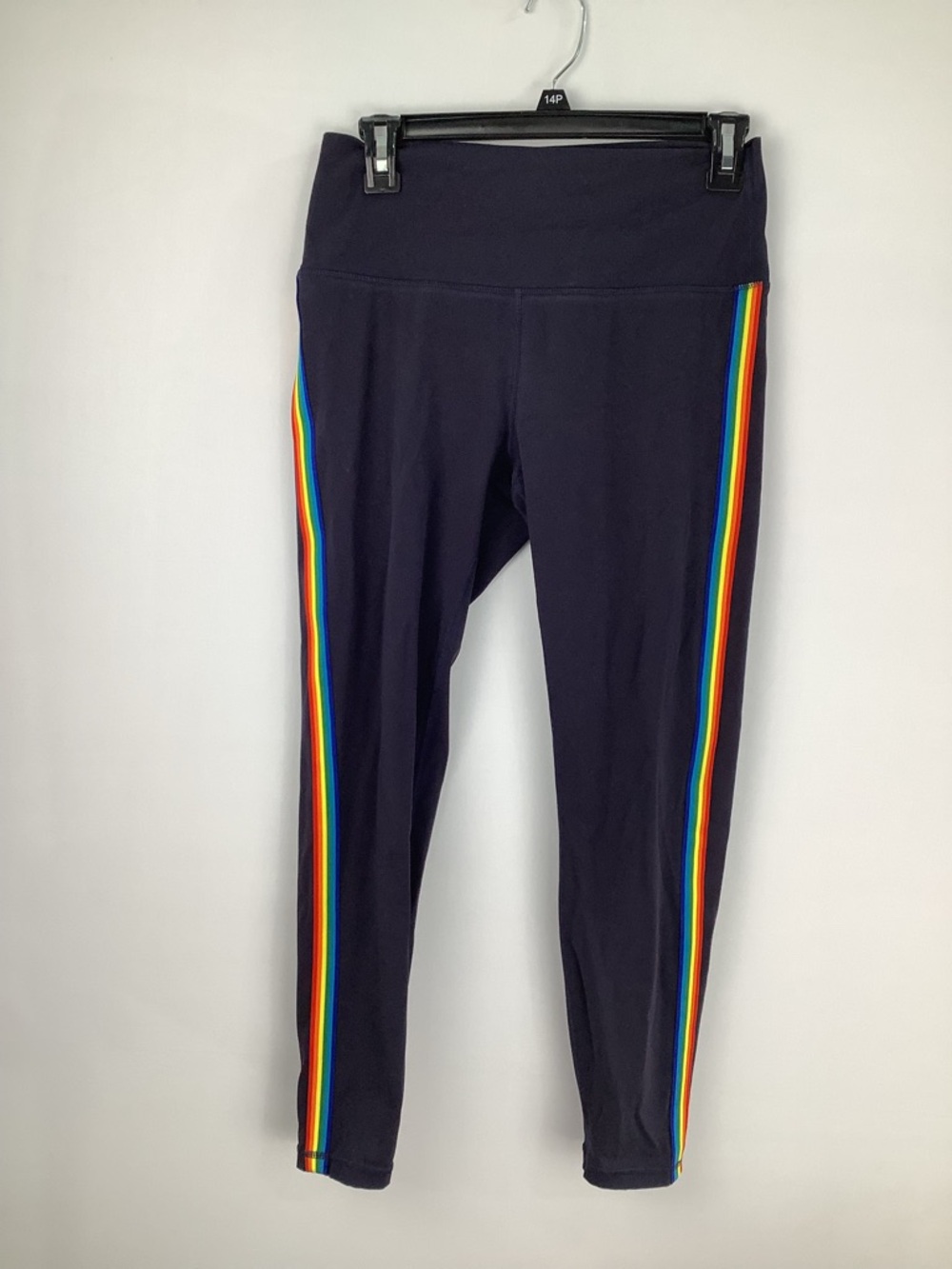 ZYIA Active 7/8 Women's Workout Leggings with Rainbow Side Stripes size M